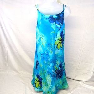 Jones Wear Dress blue and yellow floral